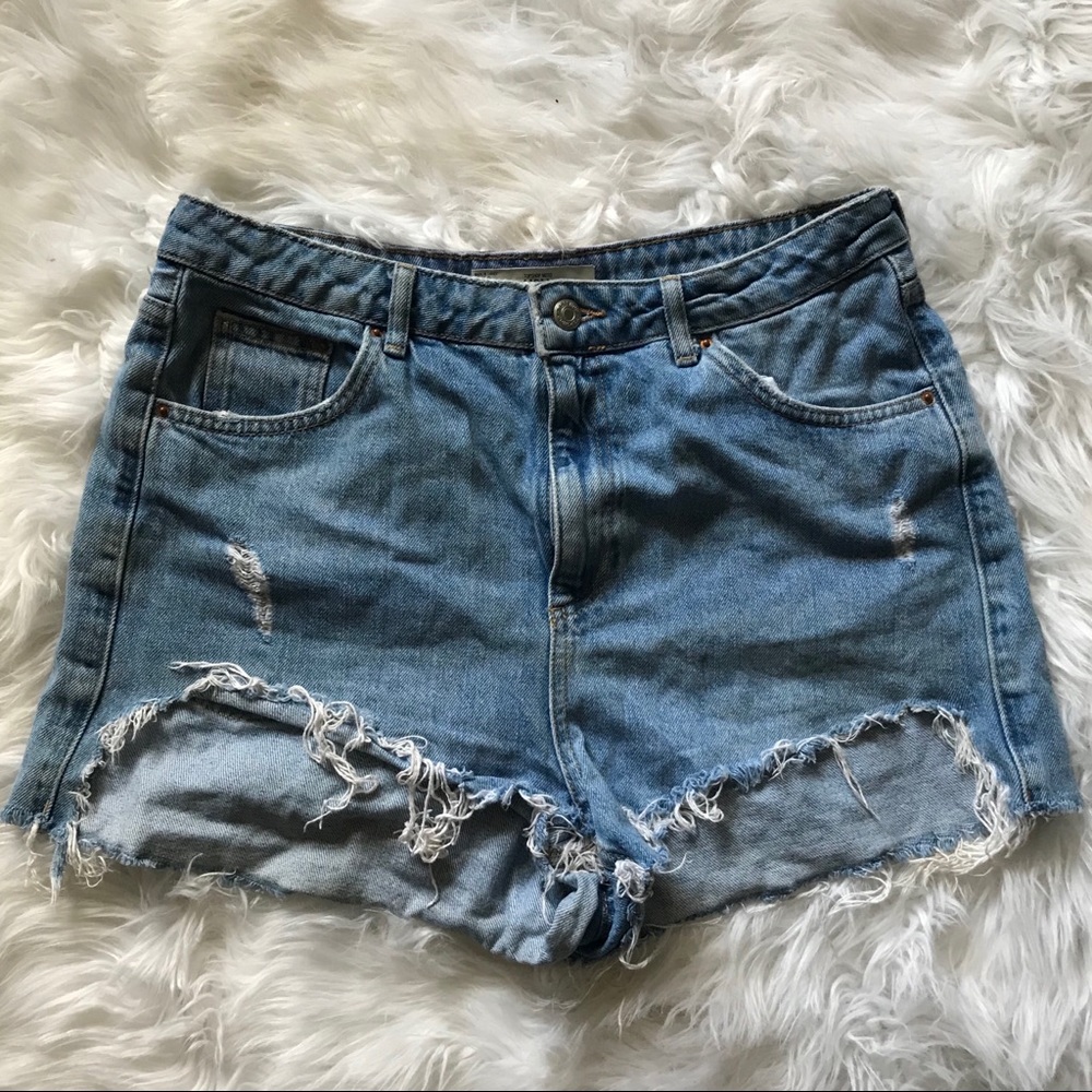 Topshop Moto Distressed Shorts